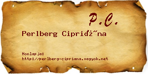 Perlberg Cipriána névjegykártya